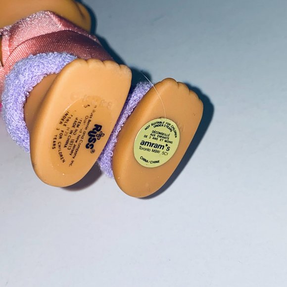 Russ Troll Doll Pink Hair Leotard Purple Sweat Bands Exercise Aerobics Gym Toy - Picture 5 of 5